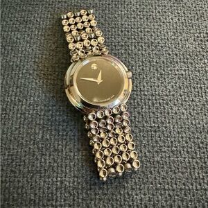 Authentic Movado Women's Trembeili Black Dial Stainless Steel Watch 0605366